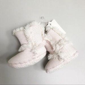 RH baby booties with fur lining